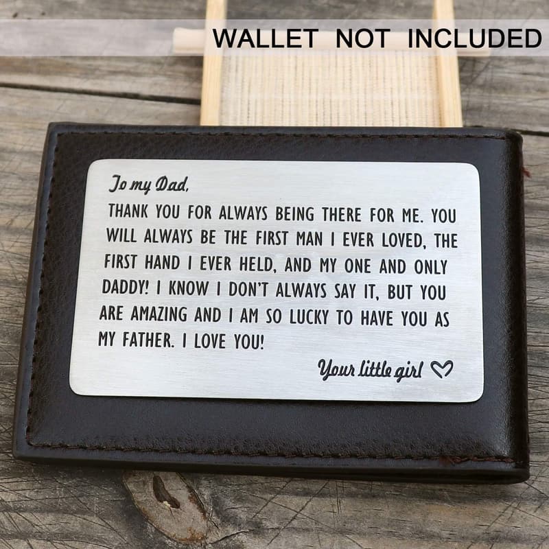 Engraved Wallet Inserts for Dad - Father's Day Gift from Daughter