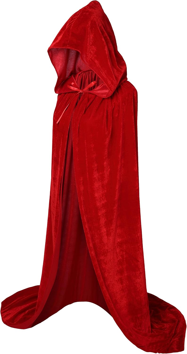 Halloween Velvet Hooded Cloak Cape for Cosplay