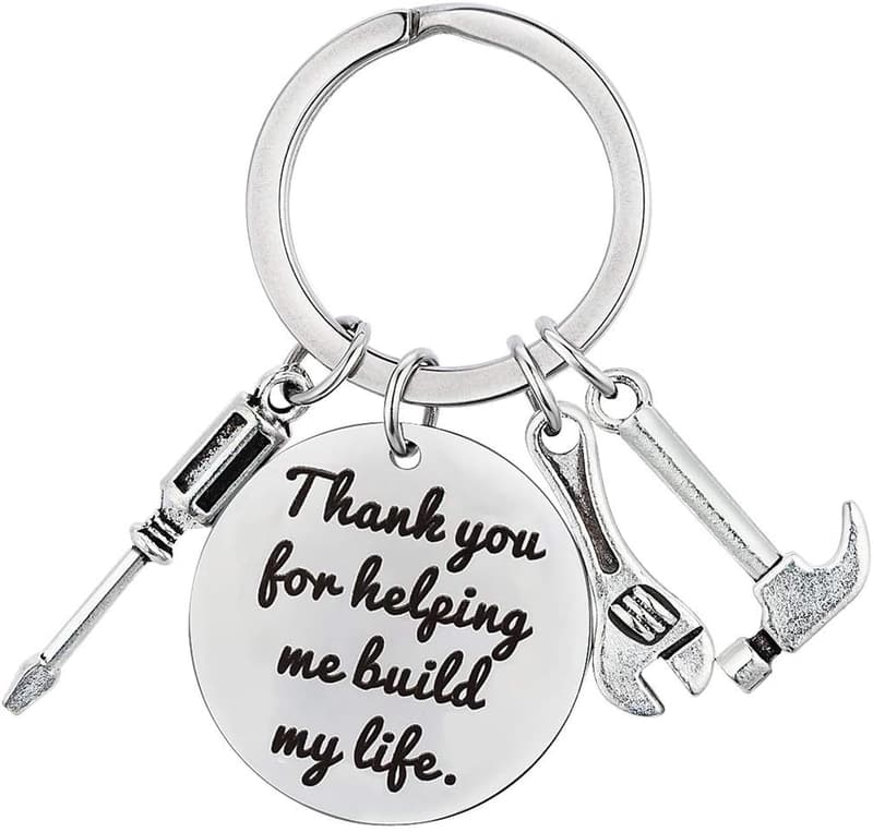 Thank You Keychain Gift for Step Dad - Father's Day Keepsake