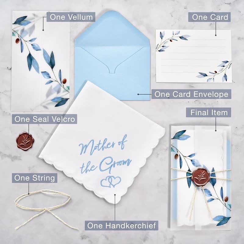 Something Blue Handkerchief for Bride - 12