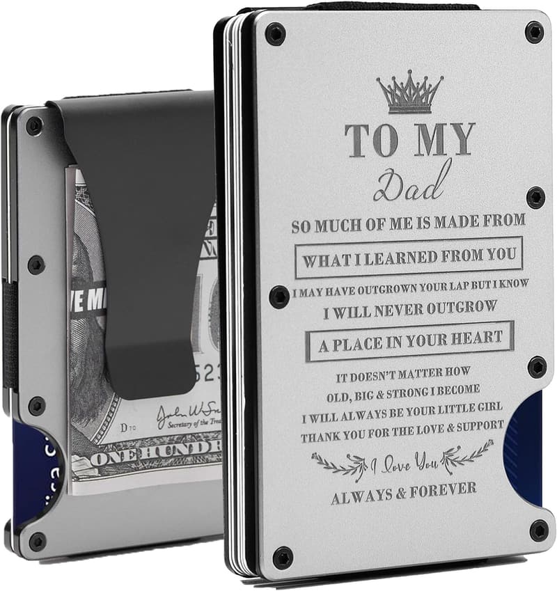 Personalized Engraved Metal Wallet for Dad's Birthday