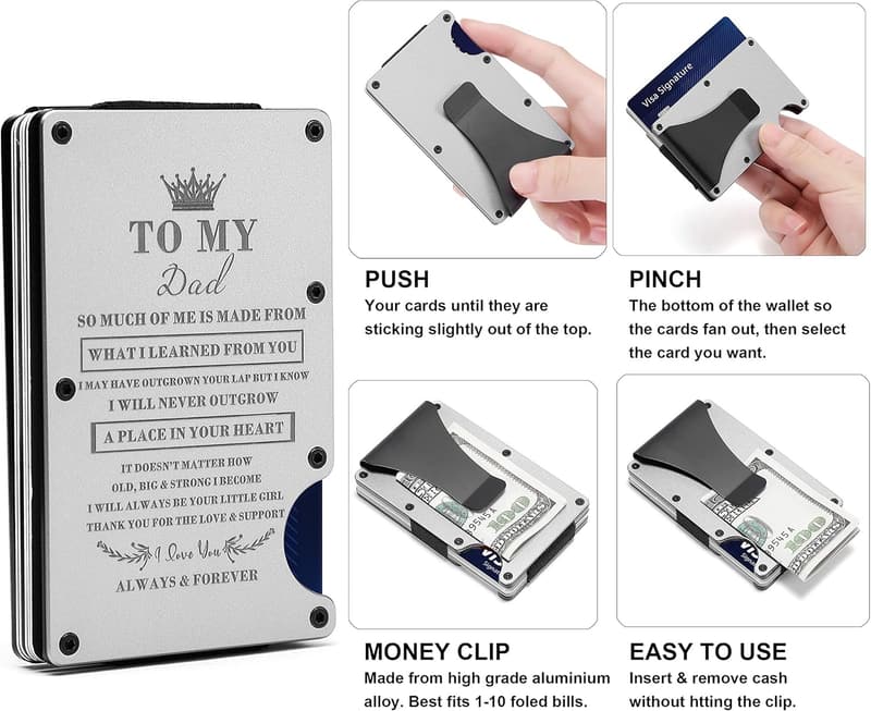 Personalized Engraved Metal Wallet for Dad's Birthday