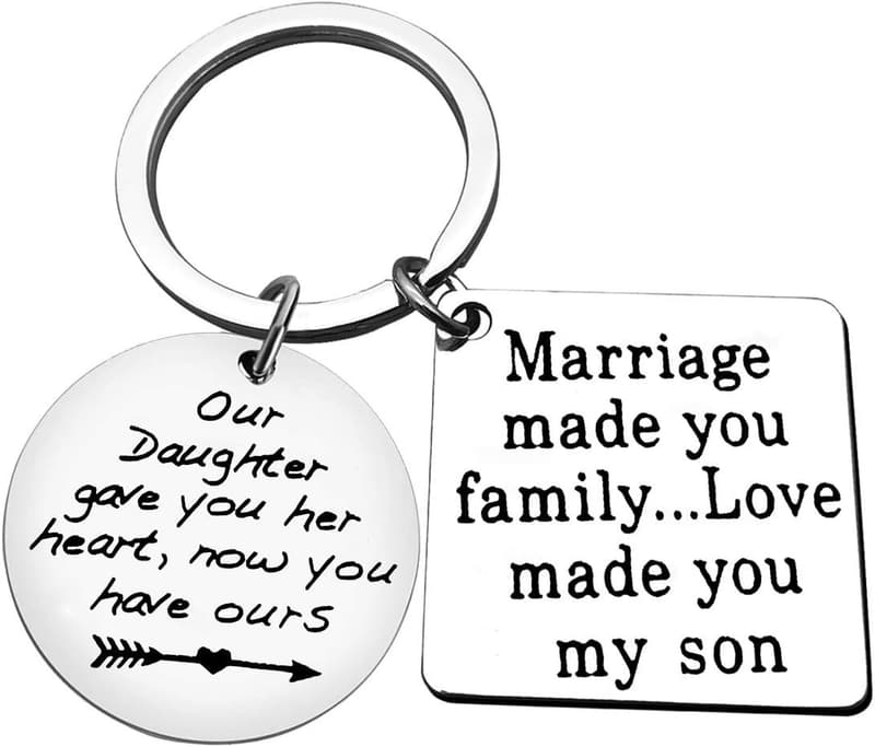 Groom Keychain Gift for Wedding Day from Parents