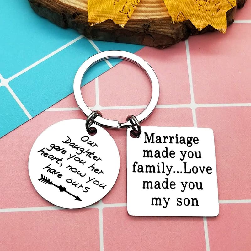 Groom Keychain Gift for Wedding Day from Parents