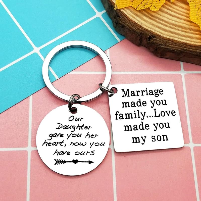 Groom Keychain Gift for Wedding Day from Parents