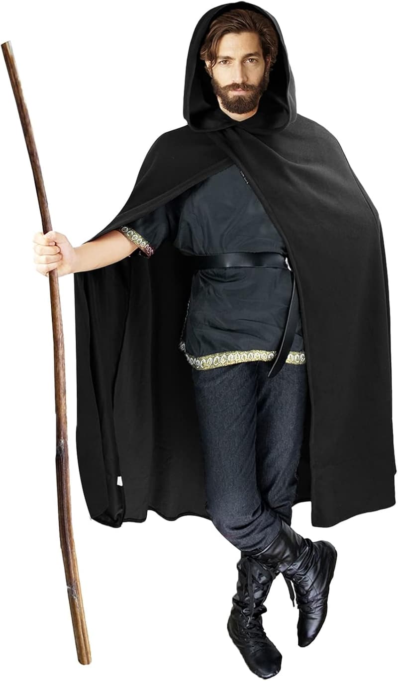 Medieval Hooded Cloak for Halloween Cosplay