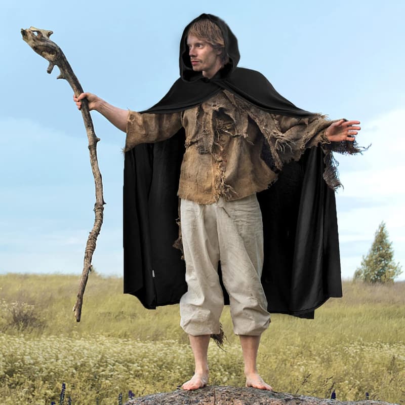 Medieval Hooded Cloak for Halloween Cosplay