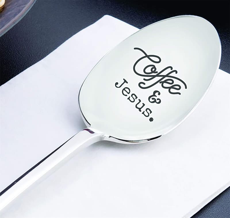 Religious Wedding Gift: Engraved Stainless Steel Spoon