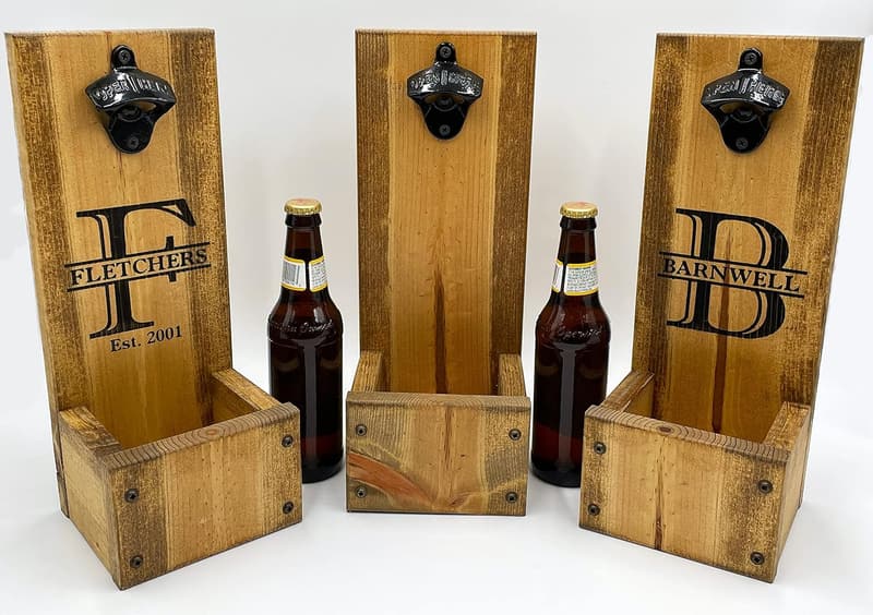 Personalized Wall-Mounted Bottle Opener with Dropbox Catcher