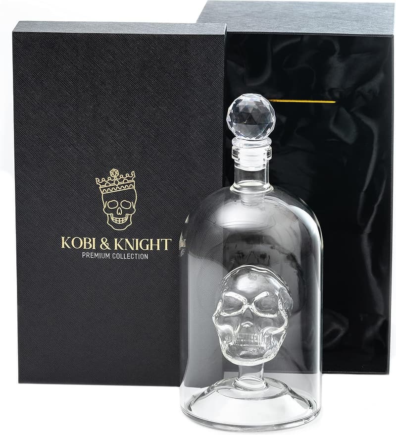 Handmade Skull Decanter - Borosilicate Glass, 25fl oz