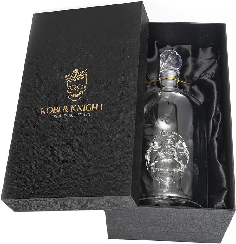Handmade Skull Decanter - Borosilicate Glass, 25fl oz