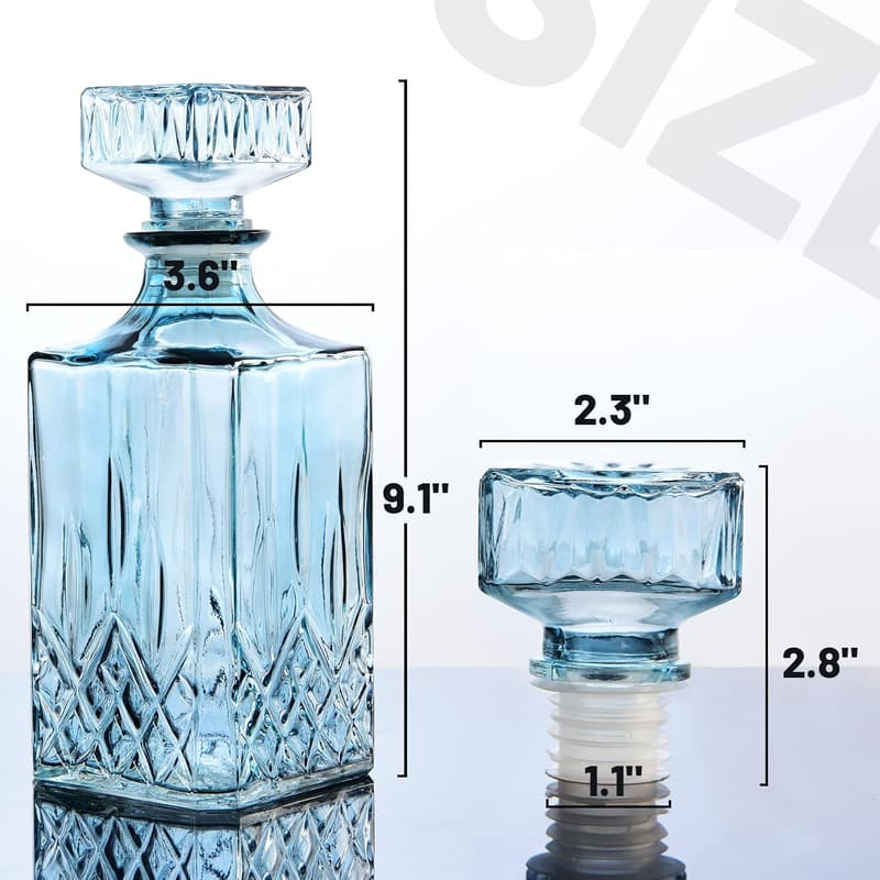 Father's Day Arctic Blue Crystal Whiskey Decanter with Airtight Stopper
