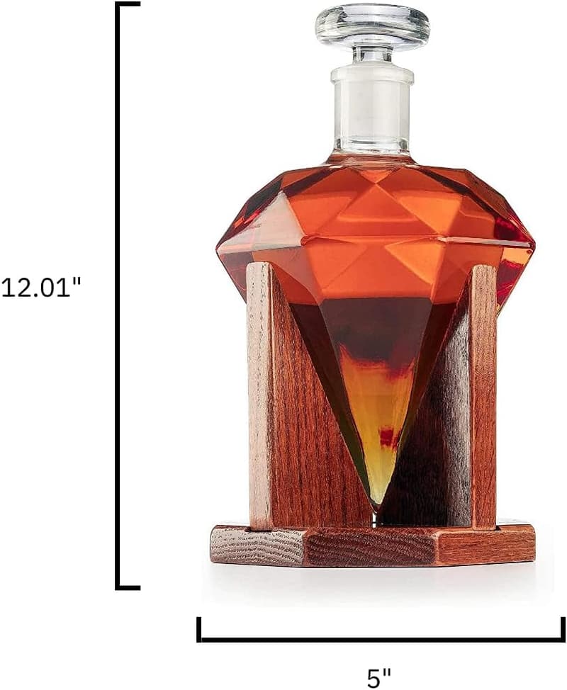Diamond Whiskey Decanter - 750ml Gift for Men & Women