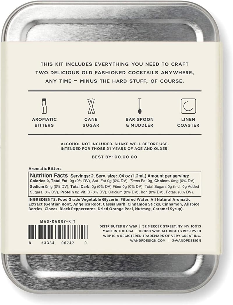 Travel Cocktail Kit - Mini Old Fashioned, Perfect Gift for Couples
