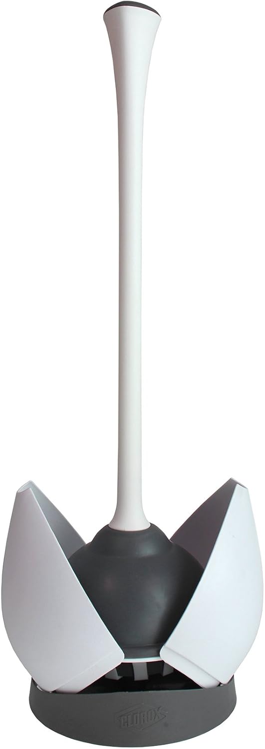 Clorox Toilet Plunger with Caddy - Bathroom Organizer Accessory