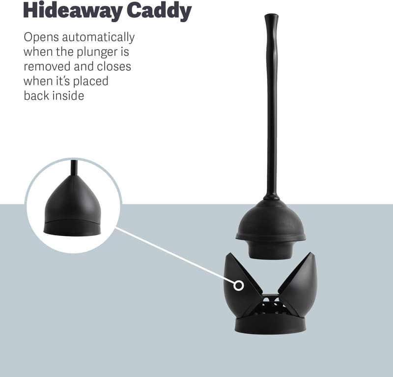 Heavy-Duty Toilet Plunger & Caddy Set for Bathrooms