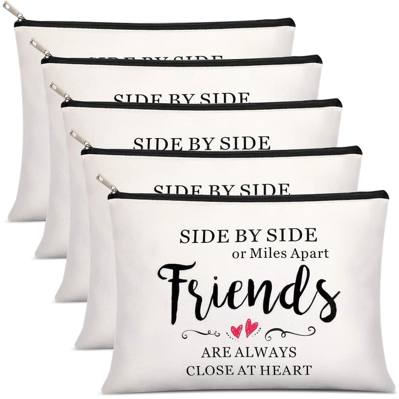Friendship Makeup Bags Set for Women - 5 Pcs Gift Set