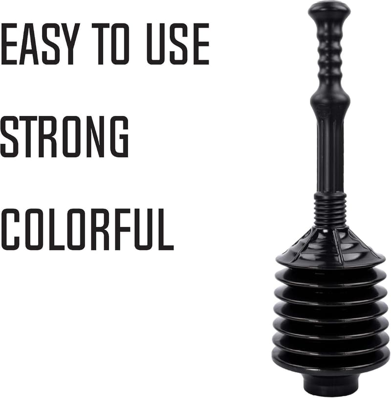 High-Pressure Bellows Toilet Plunger for Heavy-Duty Clogs