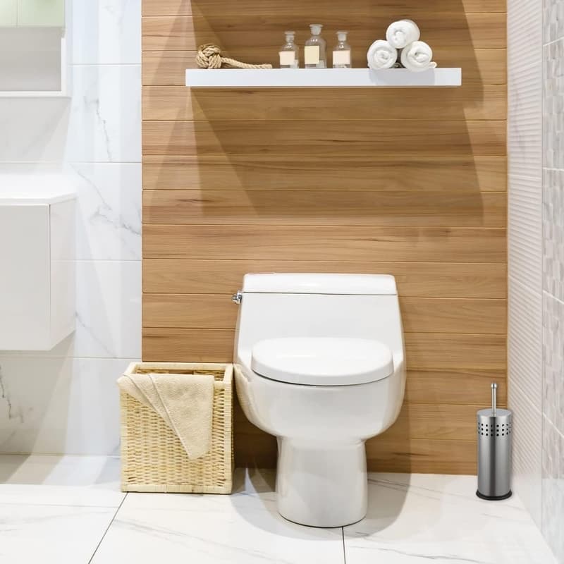 Brushed Metal Toilet Plunger with Holder for Bathroom Essentials