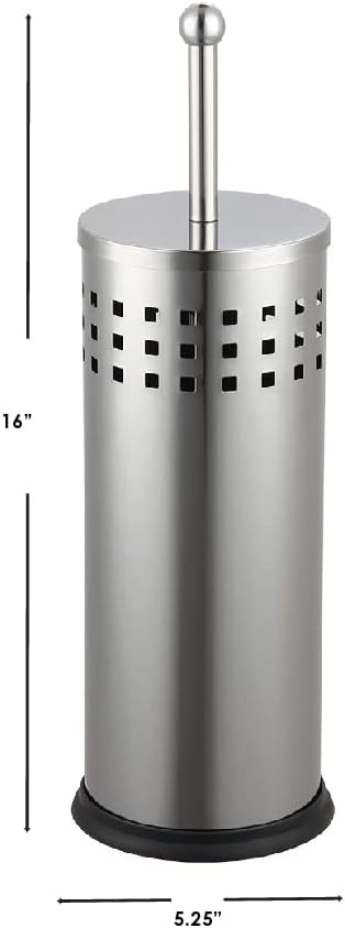 Brushed Metal Toilet Plunger with Holder for Bathroom Essentials
