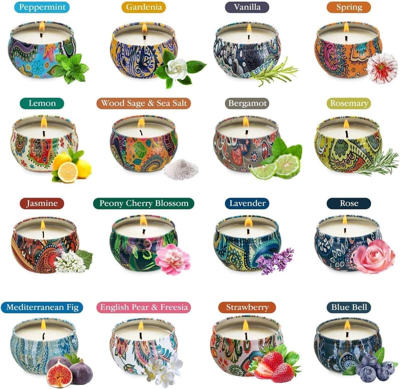 Aromatherapy Soy Wax Candles Set - Relaxation Gifts for Women