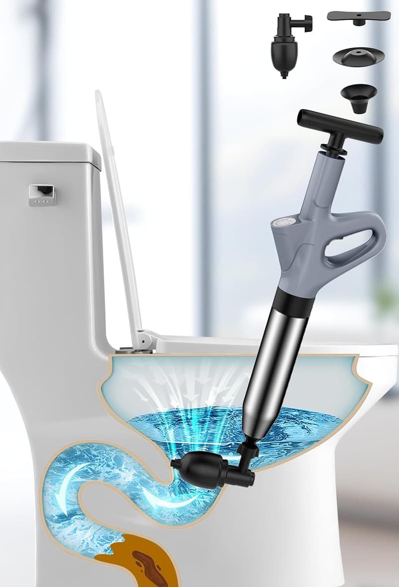 Heavy-Duty Air Drain Blaster Toilet Plunger