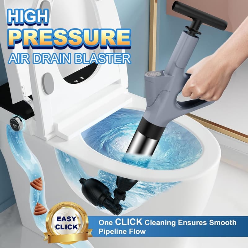 Heavy-Duty Air Drain Blaster Toilet Plunger