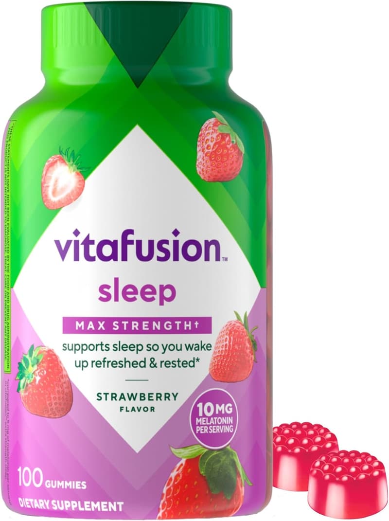 Max Strength Melatonin Gummies - Strawberry, 10 mg, 100 數數
