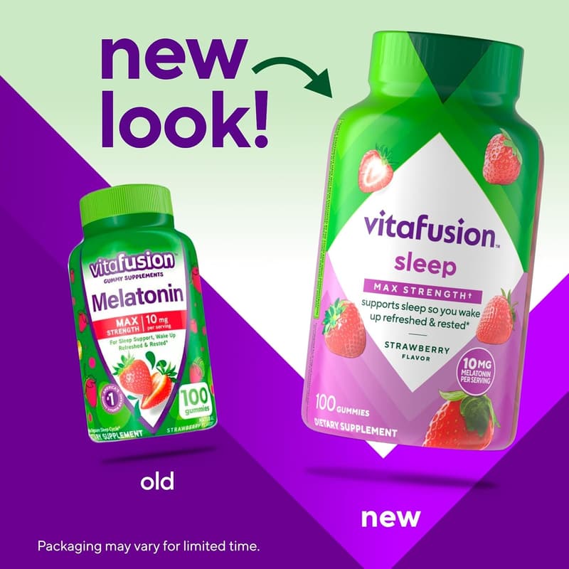 Max Strength Melatonin Gummies - Strawberry, 10 mg, 100 數數