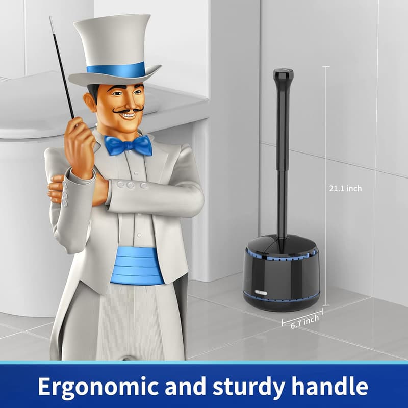 Heavy Duty Toilet Plunger with Holder for Bathroom Cleaning