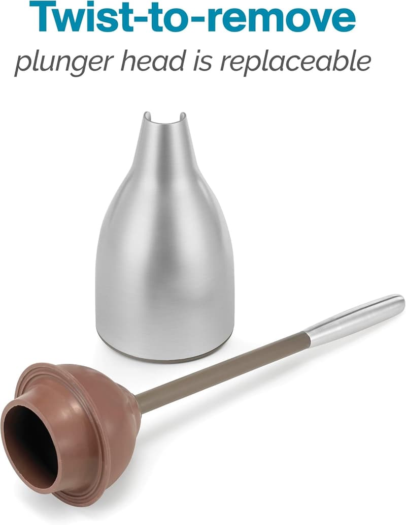 Stainless Steel Toilet Plunger Caddy with Plunger