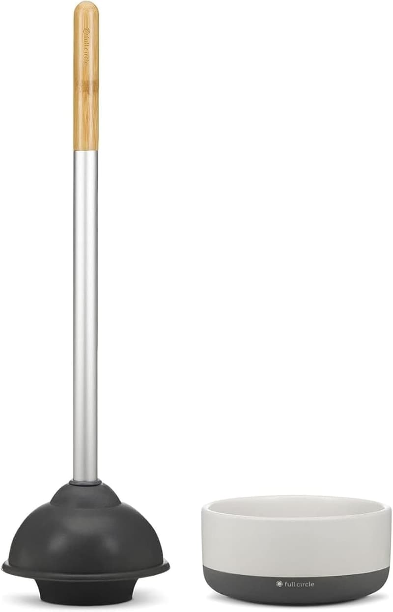 Royal Plunge Toilet Plunger with Ceramic Holder & Diatomaceous Disk