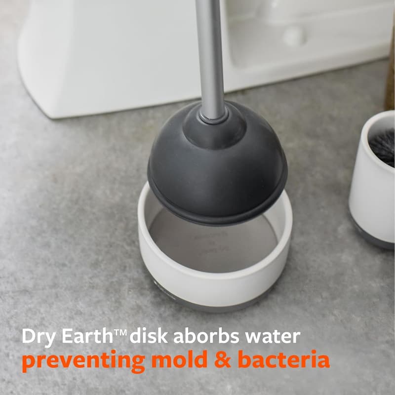Royal Plunge Toilet Plunger with Ceramic Holder & Diatomaceous Disk