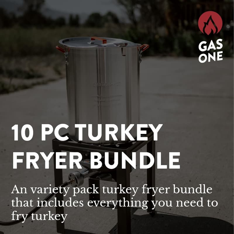 30QT Turkey Fryer & 10QT Fish Fryer Set for Outdoor Cooking