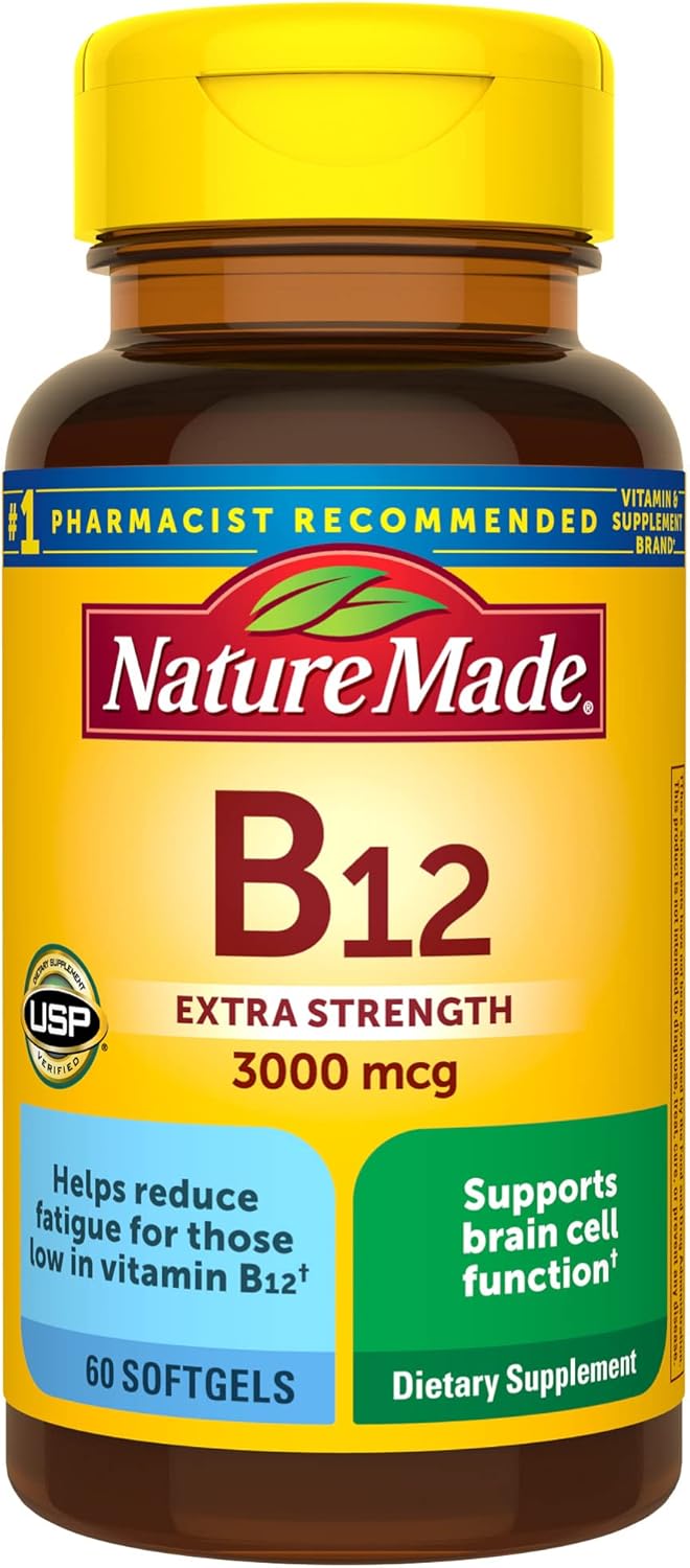 Extra Strength Vitamin B12 3000 mcg Softgels, 60 數數