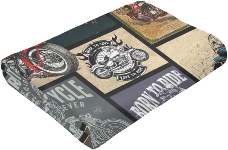 Cozy Fleece Throw Blanket for Motorcycle Lovers - 50x40 Inch