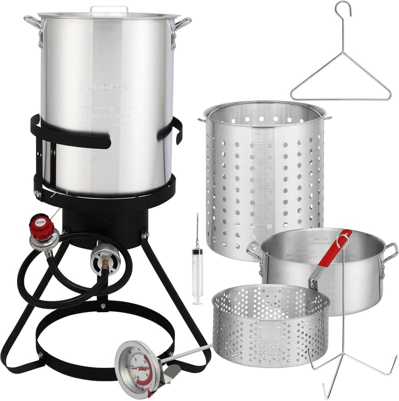 30 Qt Turkey & 10 Qt Fish Fryer Kit with Propane Burner