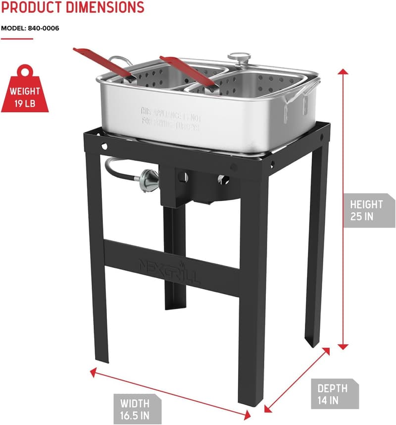 Outdoor 58,000 BTU Aluminum Fish Fryer with Strainer Basket