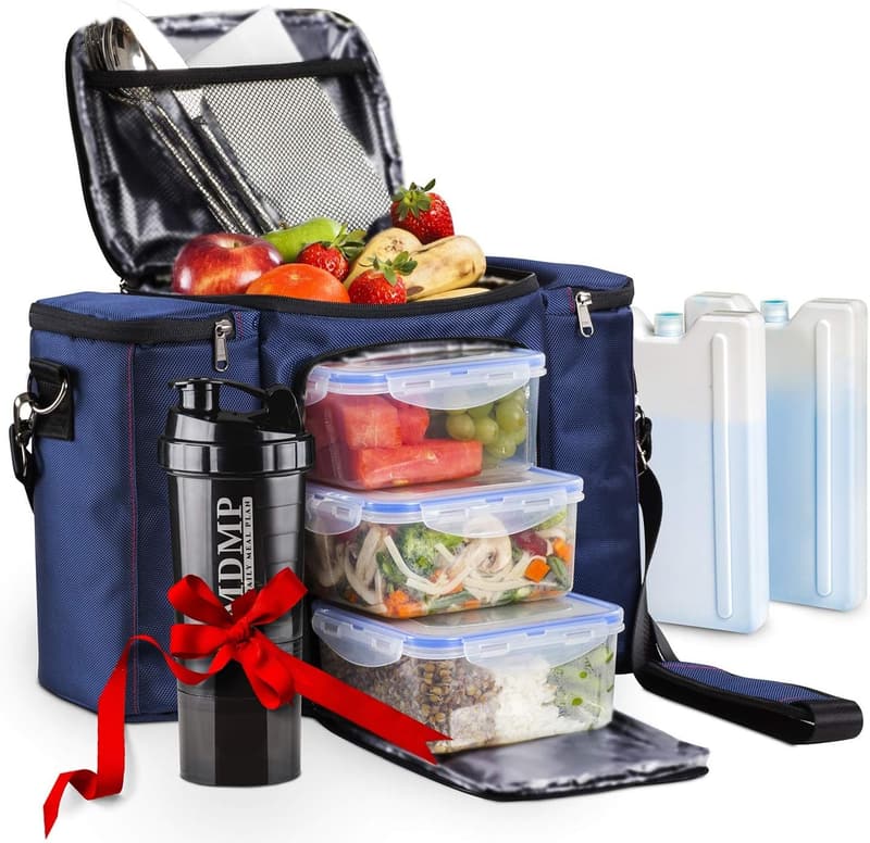 Insulated Lunch Bag Set for Men and Women with Containers and Ice Packs
