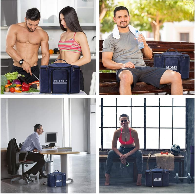 Insulated Lunch Bag Set for Men and Women with Containers and Ice Packs
