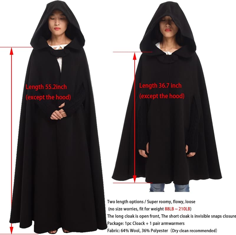 Bridal Winter Cloak for Women - Plus Size Wool Cape