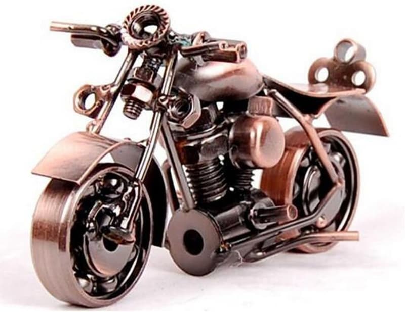 Vintage Iron Motorcycle Sculpture - Art Gift for Men