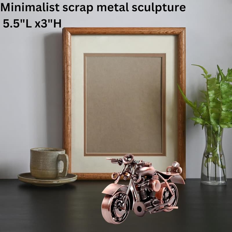 Vintage Iron Motorcycle Sculpture - Art Gift for Men