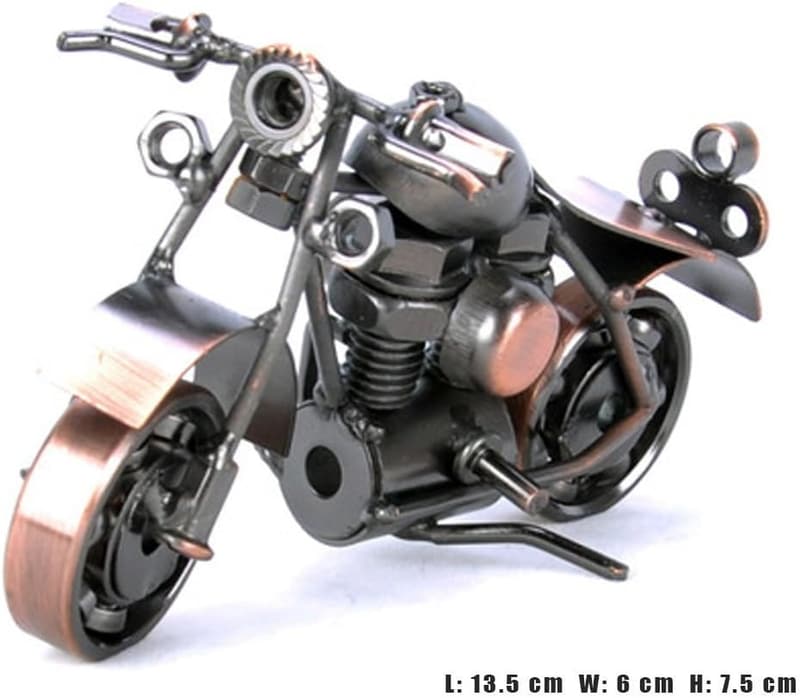 Vintage Iron Motorcycle Sculpture - Art Gift for Men
