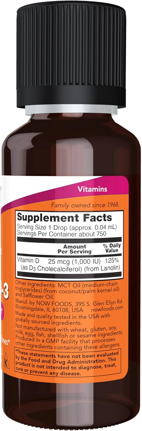 NOW Foods Liquid Vitamin D-3, Extra Strength, 1 oz
