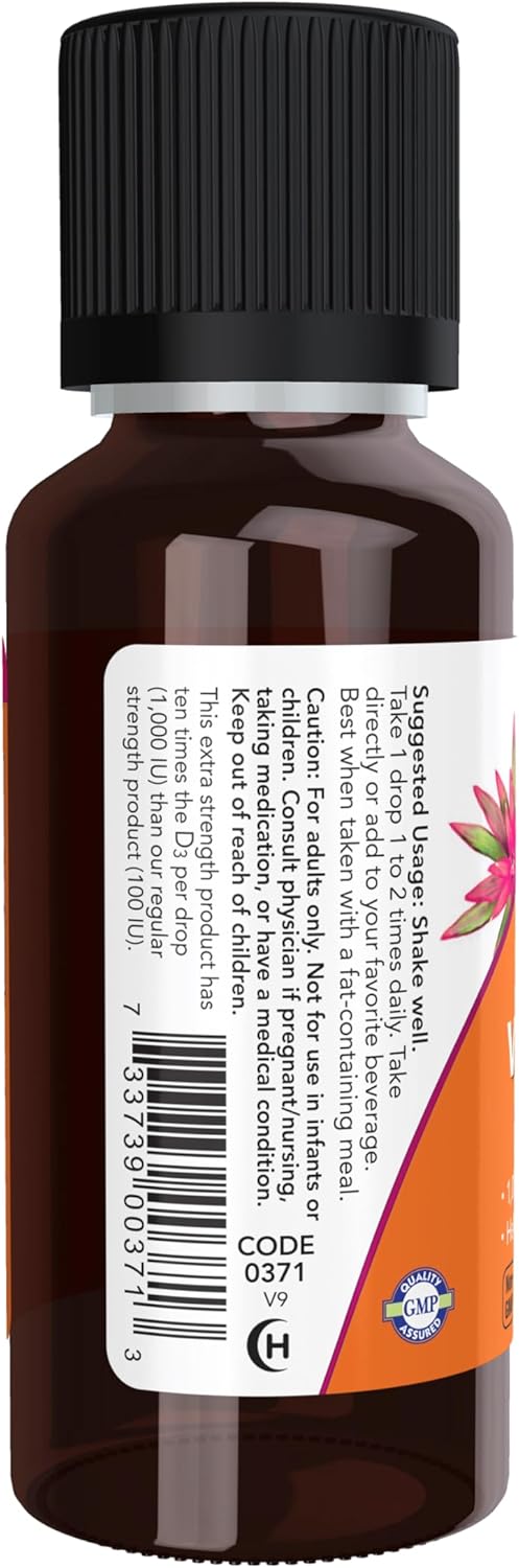 NOW Foods Liquid Vitamin D-3, Extra Strength, 1 oz