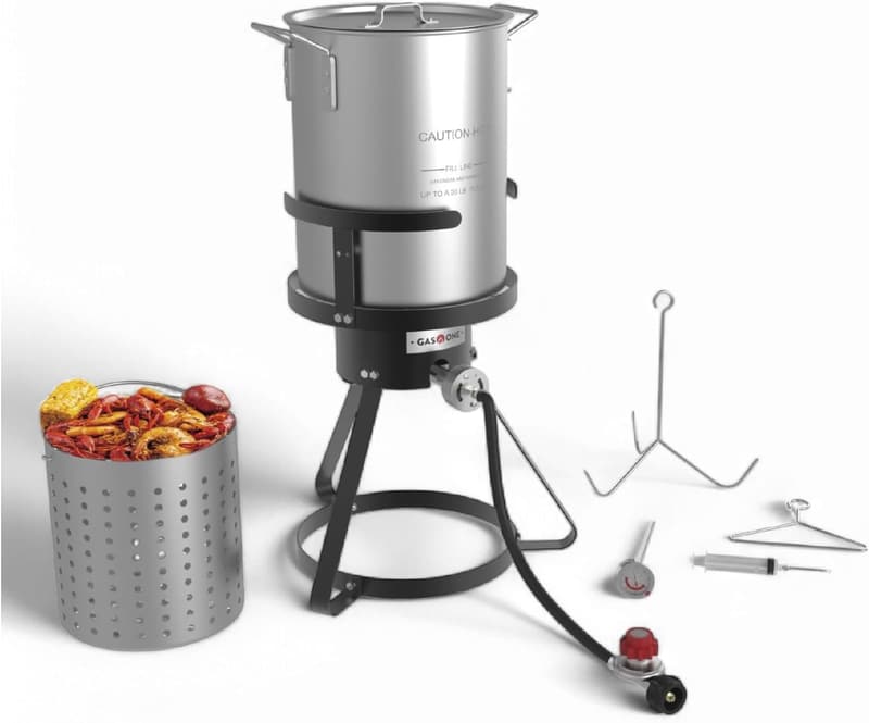 Outdoor Seafood Boil & Turkey Fryer Set with Propane Burner