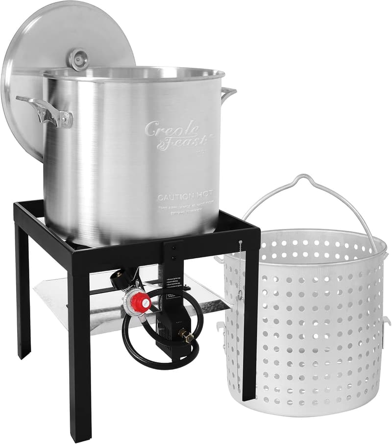 Outdoor Seafood Boiling Kit with Strainer and Propane Burner