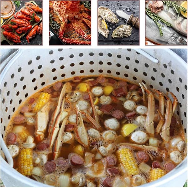 Outdoor Seafood Boiling Kit with Strainer and Propane Burner