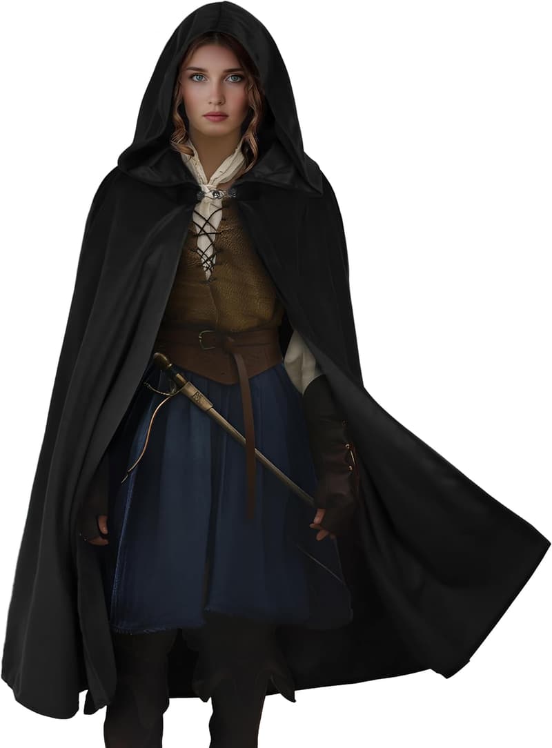 Halloween Renaissance Hooded Cloak Cosplay Cape for All